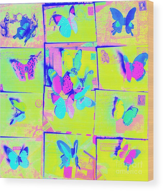 Pop Art Wood Print featuring the photograph The butterfly courier by Jorgo Photography