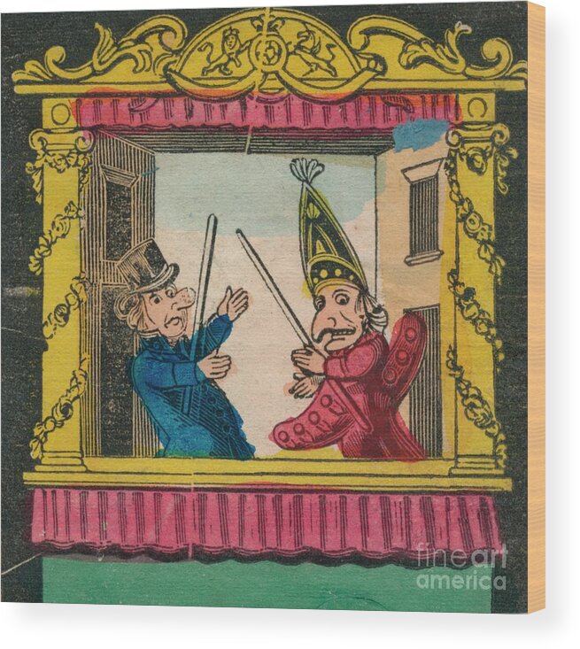 Puppet Show Wood Print featuring the drawing The Constable And Punch by Print Collector