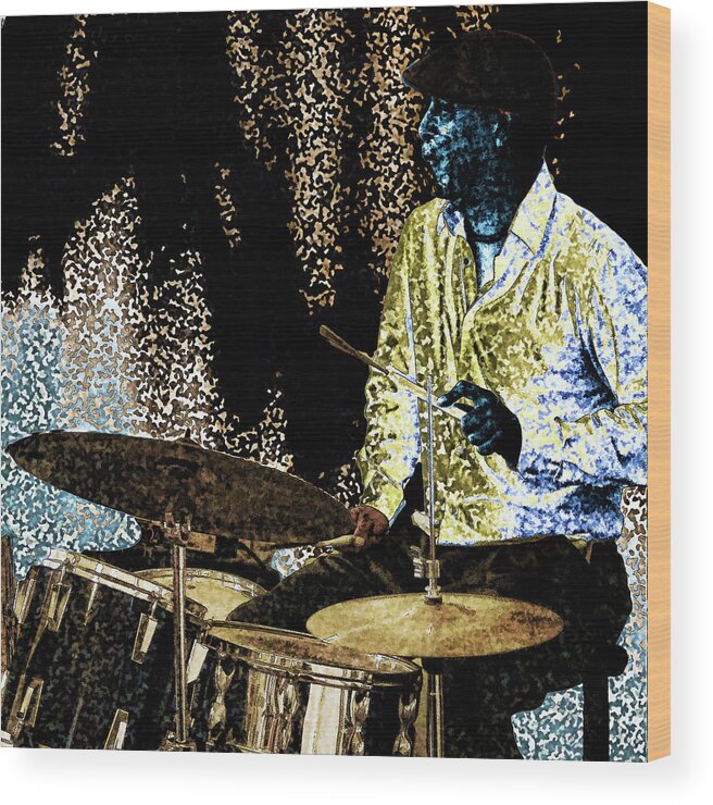 Drums Wood Print featuring the photograph The Drummer by Jessica Levant