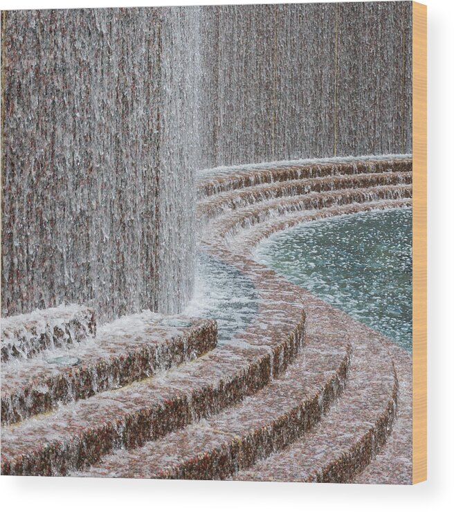 Fountain Wood Print featuring the photograph The Sound of Water by Liz Albro