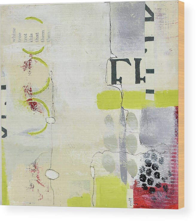 Collage Wood Print featuring the mixed media This and That by Leslie Rottner