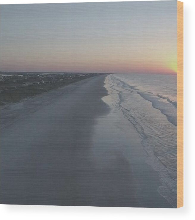 Sunrise Wood Print featuring the photograph Topsail Beach Sunrise by Robert Scarborough