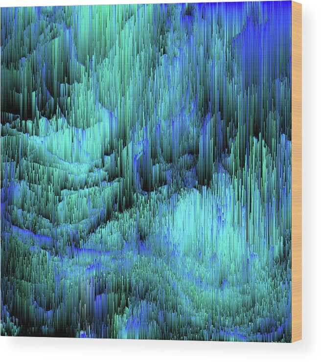 Glitch Wood Print featuring the digital art Trail Falls by Jennifer Walsh