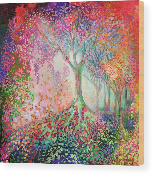 Tree Wood Print featuring the painting Tree of Celebration by Jennifer Lommers