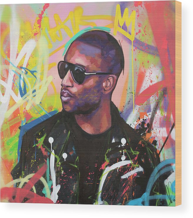 Trombone Shorty Wood Print featuring the painting Trombone Shorty by Richard Day