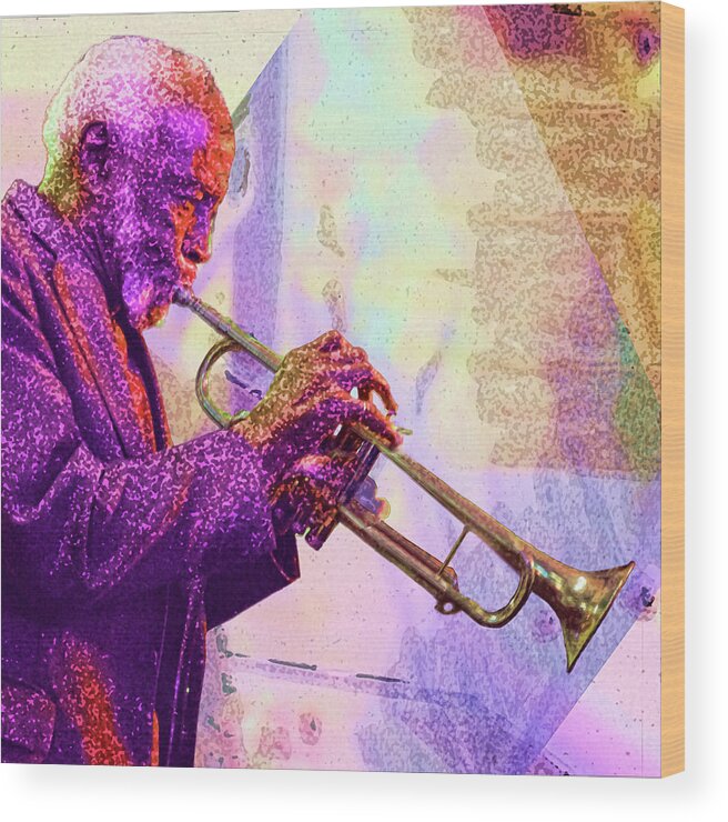 Trumpet Wood Print featuring the photograph Trumpet Player by Jessica Levant