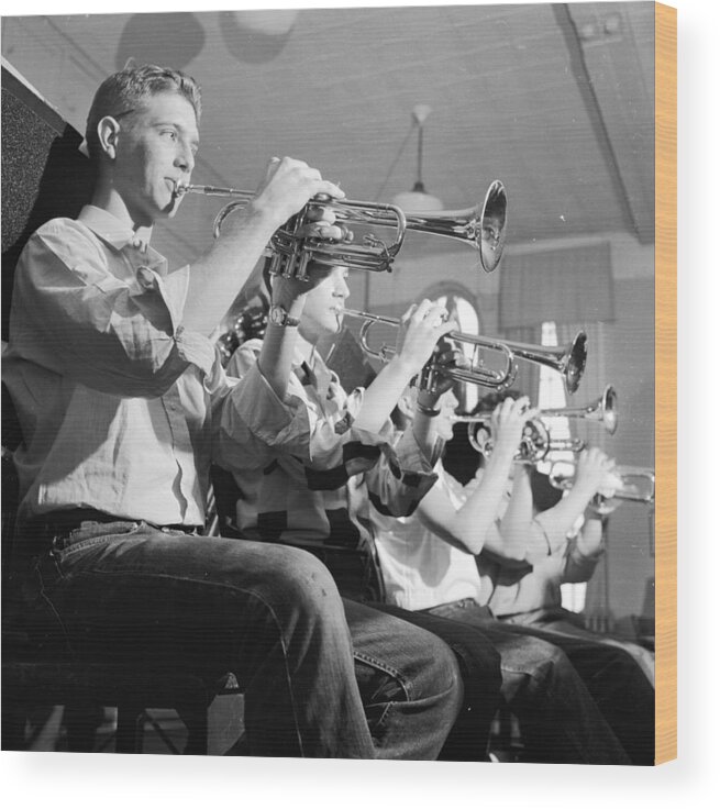 1950-1959 Wood Print featuring the photograph Trumpet Section by Orlando