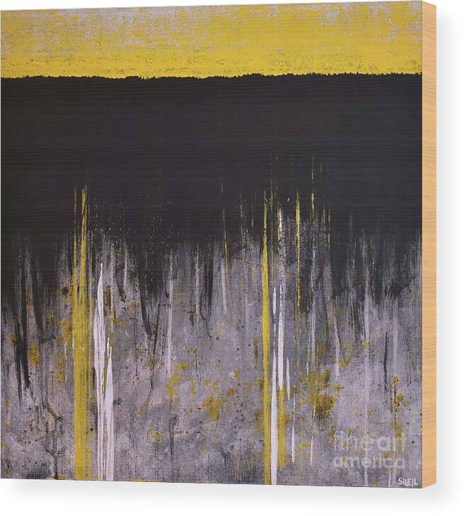 Yellow Wood Print featuring the painting Up Above by Amanda Sheil