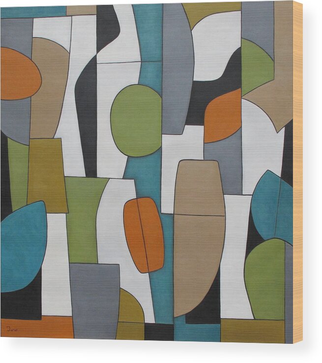 Abstract Wood Print featuring the painting Utopia by Trish Toro