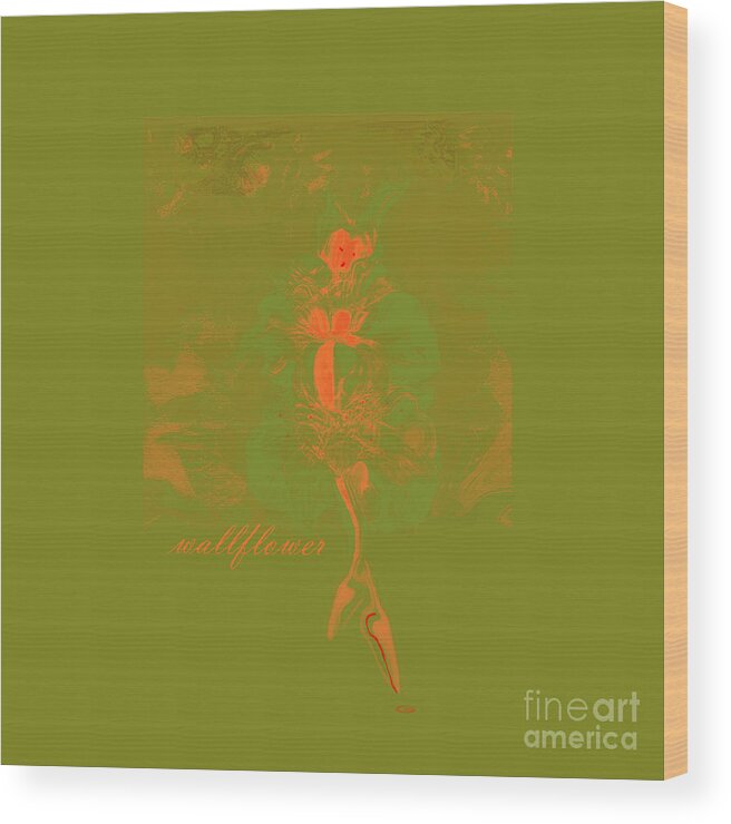 Square Wood Print featuring the mixed media Wallflower or Ballet Dancer No.4 by Zsanan Studio