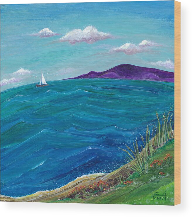 Seascape Painting Wood Print featuring the painting Wanderlust by Tanielle Childers