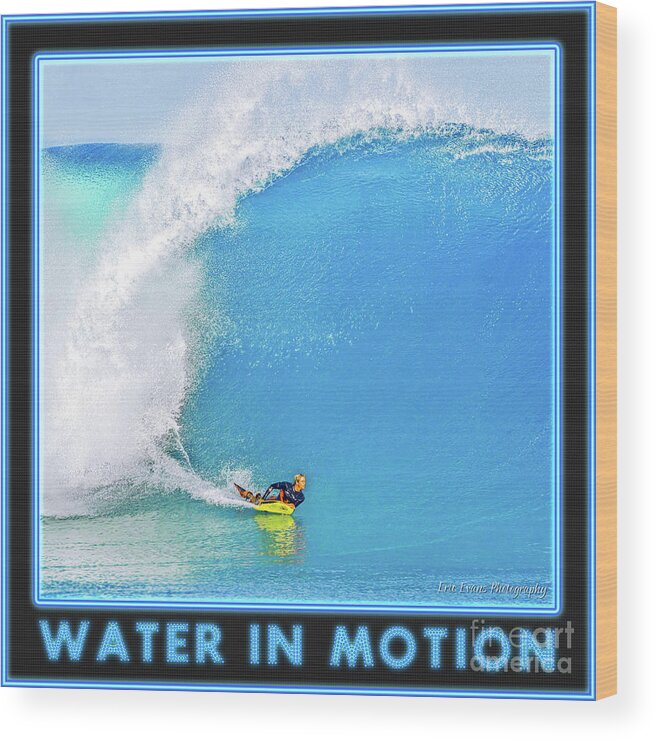 Water In Motion Wood Print featuring the photograph Water In Motion Gallery Button by Aloha Art