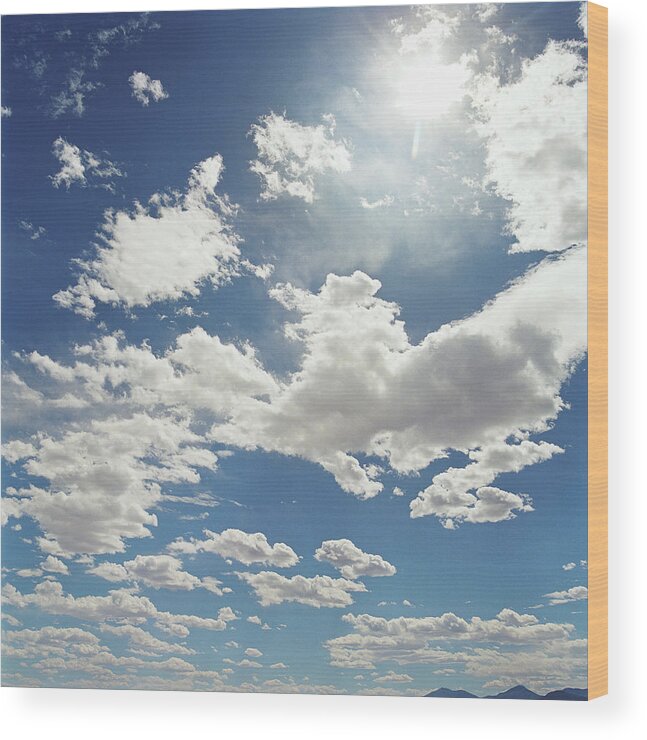 Outdoors Wood Print featuring the photograph White Clouds Over Mountain Range by Paul Taylor