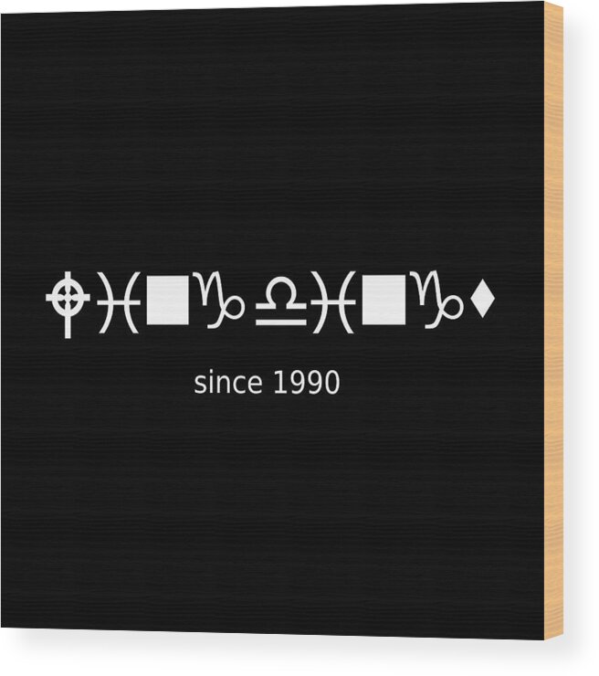 Richard Reeve Wood Print featuring the digital art Wingdings since 1990 - White by Richard Reeve