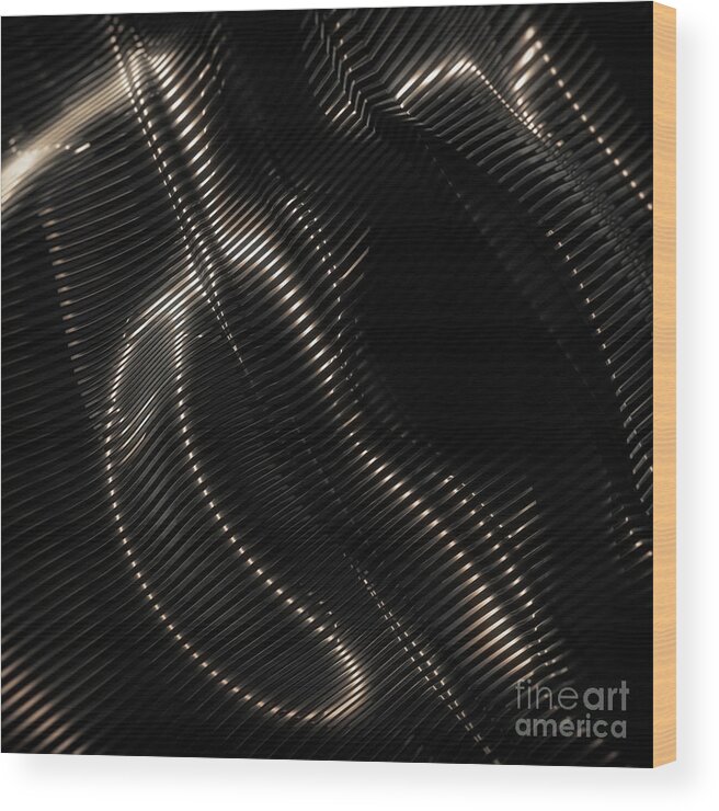 Abstract Wood Print featuring the digital art Black Steel Abstraction #1 by Konstantin Sevostyanov