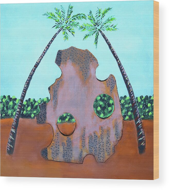 Rock Wood Print featuring the painting Coquina by Deborah Boyd
