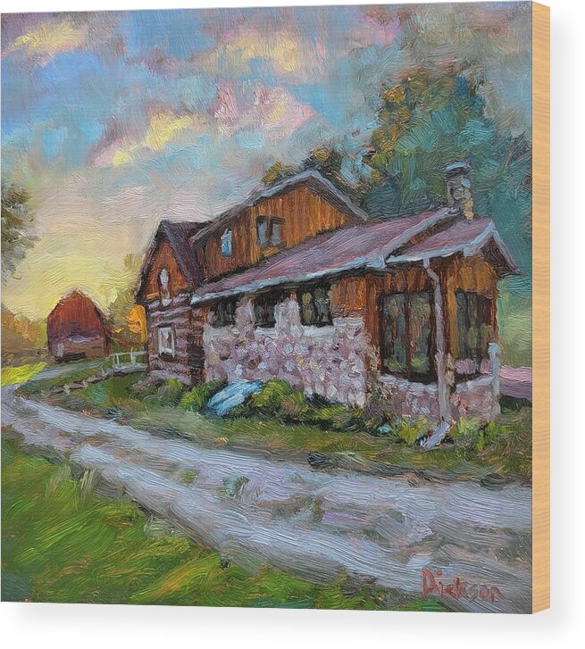  Wood Print featuring the painting Home sweet home #1 by Jeff Dickson