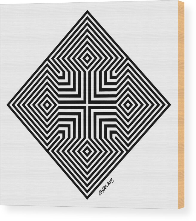 Op Art Wood Print featuring the mixed media Infinity #1 by Gianni Sarcone