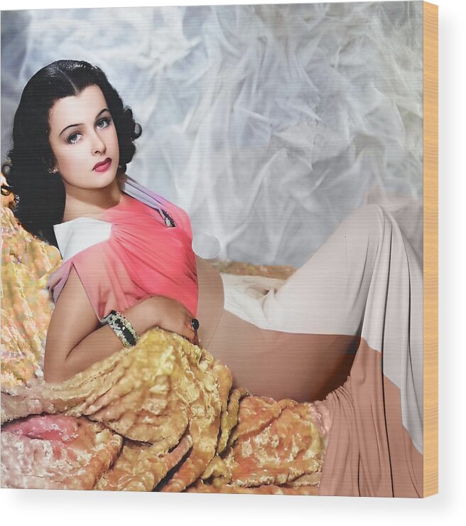 Joan Bennett Wood Print featuring the digital art Joan Bennett #1 by Chuck Staley