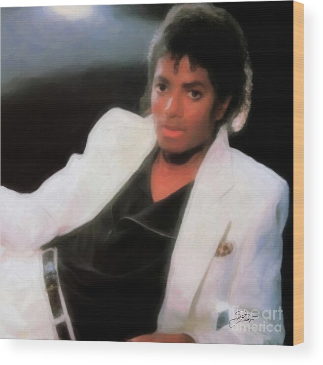 Michael Jackson Wood Print featuring the digital art Michael Jackson King of Pop #1 by Jerzy Czyz