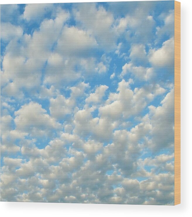 Popcorn Clouds Wood Print featuring the photograph Popcorn Clouds #1 by Marianna Mills