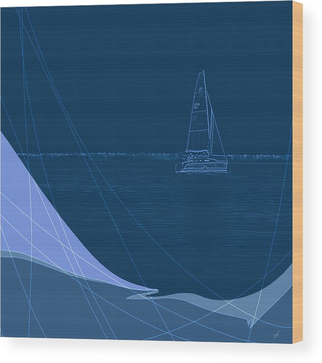Oceana Wood Print featuring the digital art Starboard II by Gina Harrison