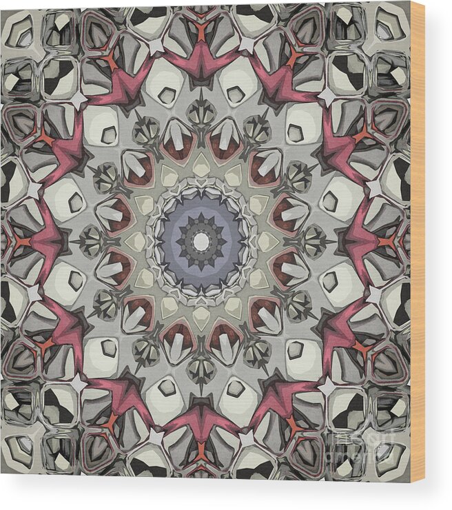 Digital Art Wood Print featuring the digital art Textured Mandala by Phil Perkins