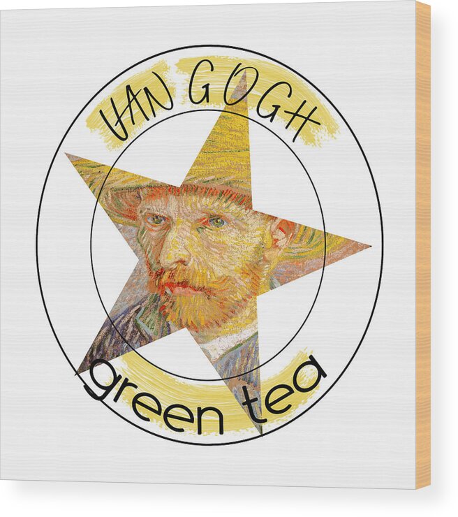 Van Gogh Green Tea Wood Print featuring the digital art Van Gogh Green Tea by Bob Pardue