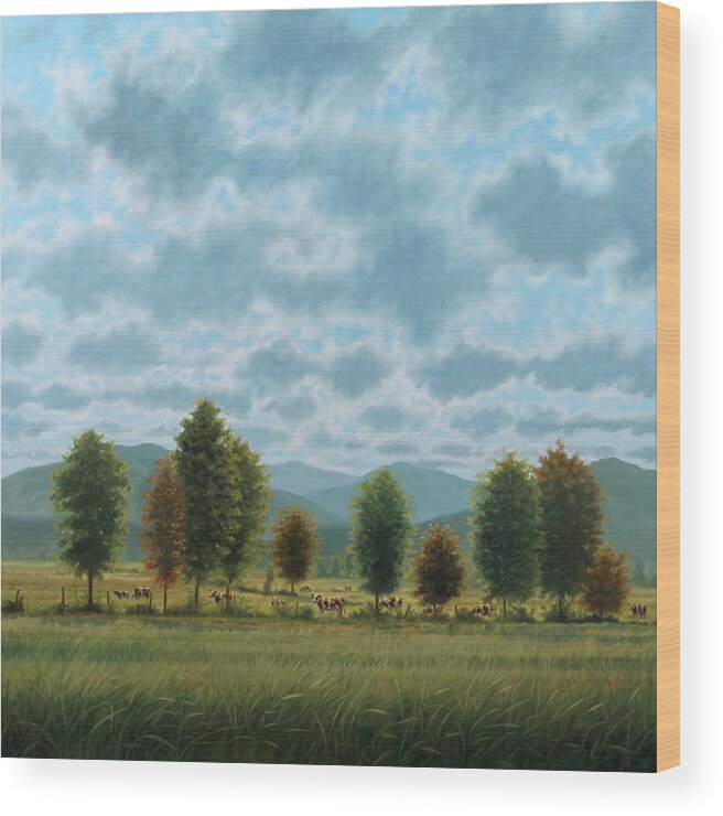Oil Paintings Wood Print featuring the painting Virginia Valley Summer by Guy Crittenden