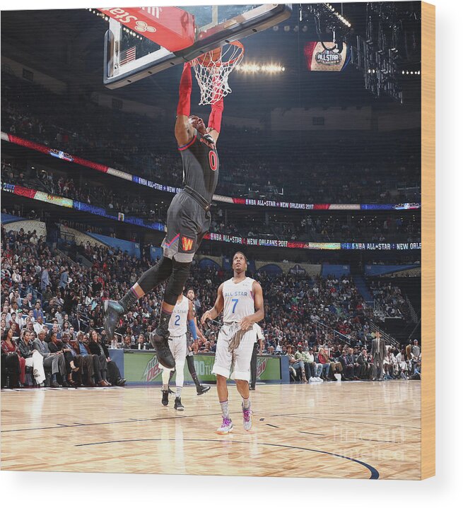 Russell Westbrook Wood Print featuring the photograph Russell Westbrook #12 by Nathaniel S. Butler