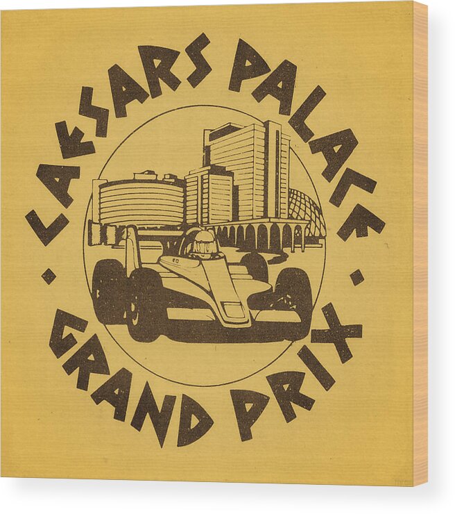 1981 Wood Print featuring the mixed media 1981 Caesar's Palace Grand Prix by Row One Brand
