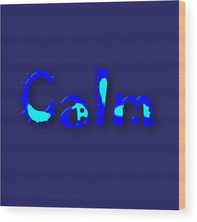 Calm Wood Print featuring the mixed media Calm #2 by Marvin Blaine