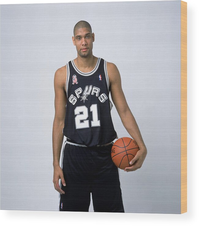 Nba Pro Basketball Wood Print featuring the photograph Tim Duncan #2 by Chris Covatta