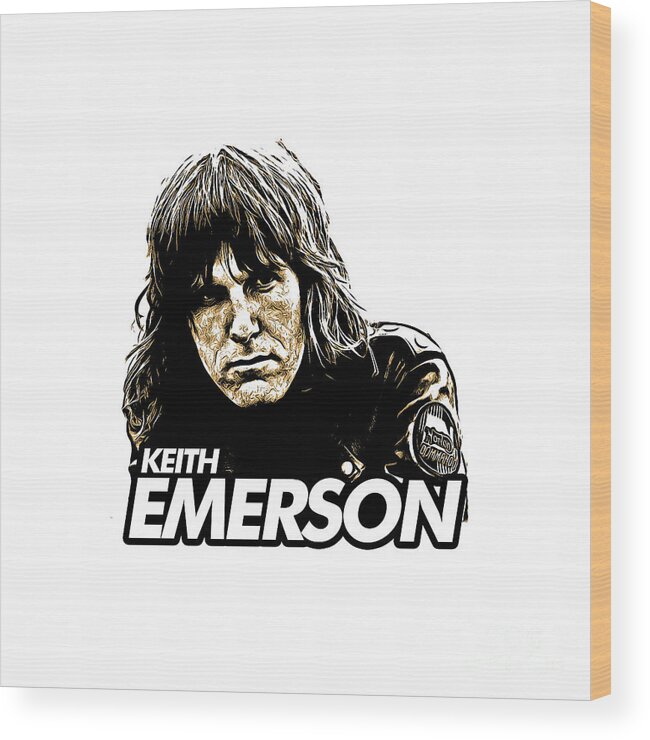 Keith Emerson Wood Print featuring the digital art Keith Emerson #3 by Stephen T Greene