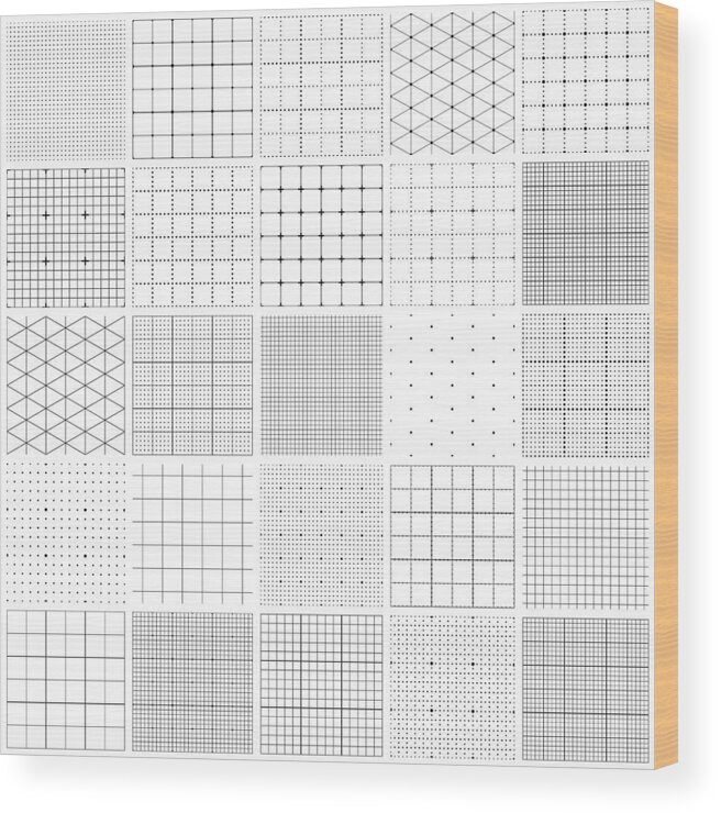 Empty Wood Print featuring the drawing Seamless graph paper #3 by Ulimi