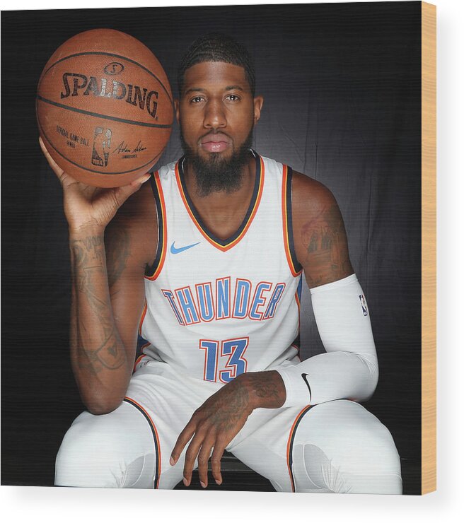 Media Day Wood Print featuring the photograph Paul George by Layne Murdoch