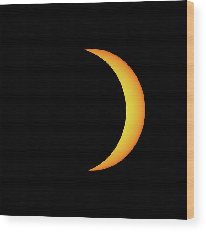 Solar Eclipse Wood Print featuring the photograph Partial Solar Eclipse by David Beechum