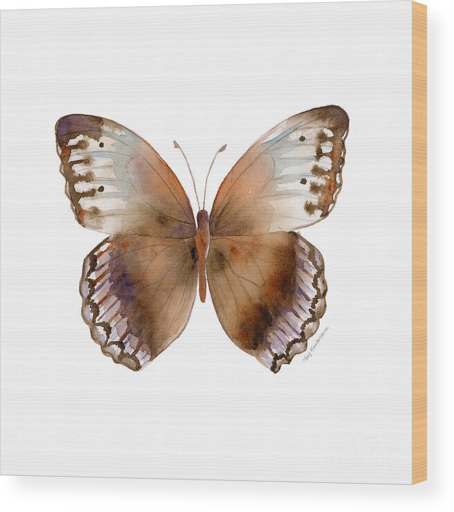 #faatoppicks Wood Print featuring the painting 79 Jungle Queen Butterfly by Amy Kirkpatrick