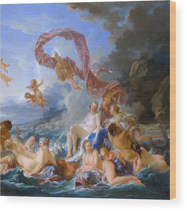 François Boucher Wood Print featuring the painting The Triumph of Venus #9 by Francois Boucher