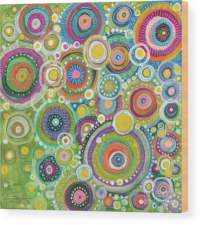 Circles Painting Wood Print featuring the painting A Beautiful Mess by Tanielle Childers