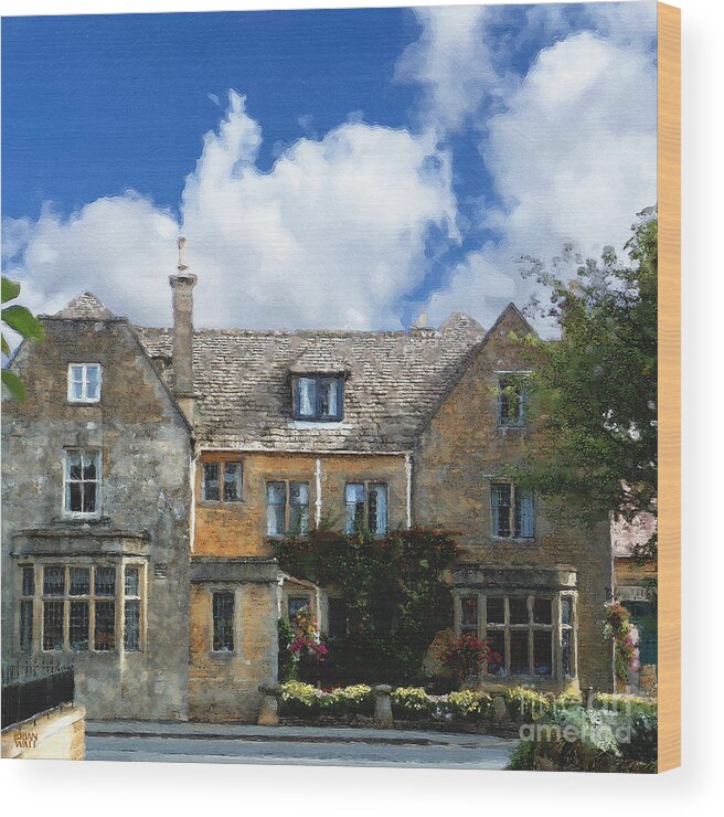 Bourton-on-the-water Wood Print featuring the photograph A Bourton Inn by Brian Watt