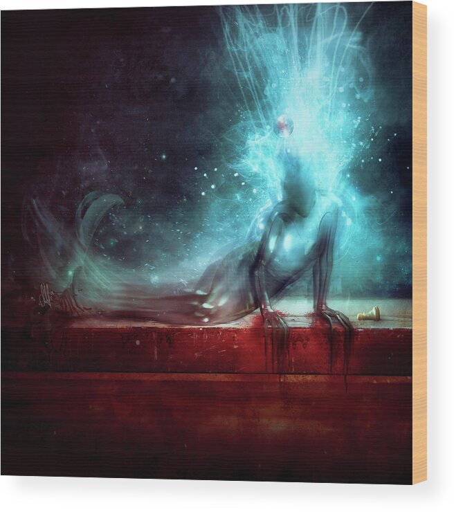 Agony Wood Print featuring the digital art A Dying Wish by Mario Sanchez Nevado