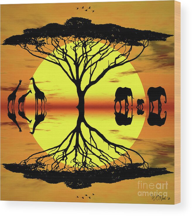 Nature Wood Print featuring the digital art Africa by Walter Neal