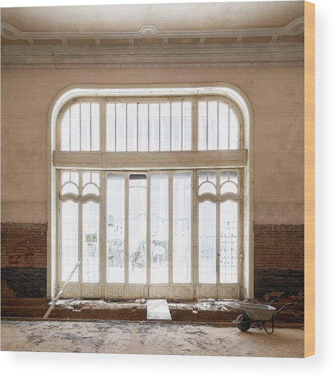 Abandoned Wood Print featuring the photograph Abandoned Window in Restoration by Roman Robroek