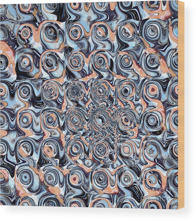 Pattern Wood Print featuring the digital art Abstract Chrome Pattern by Phil Perkins
