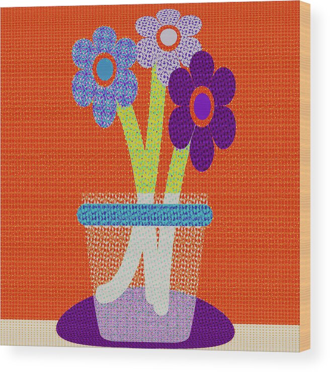 Art Wood Print featuring the digital art Abstract Floral Art 706 by Miss Pet Sitter