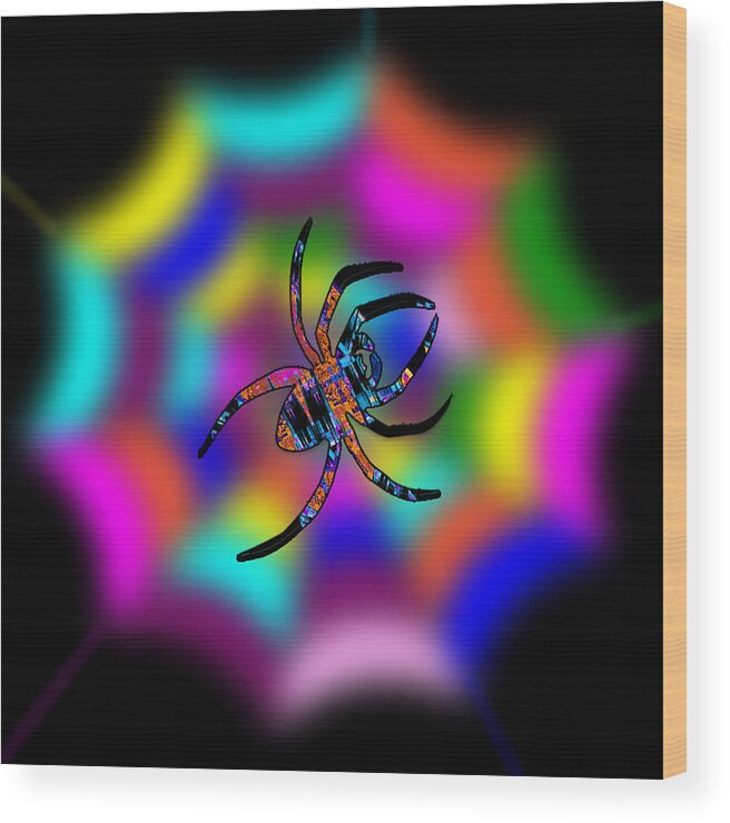 Spider Wood Print featuring the digital art Abstract Spider's Web by Ronald Mills