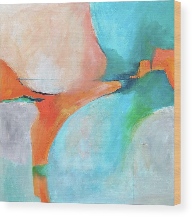 Blue Wood Print featuring the painting Aegean Sea 2 by Jillian Goldberg