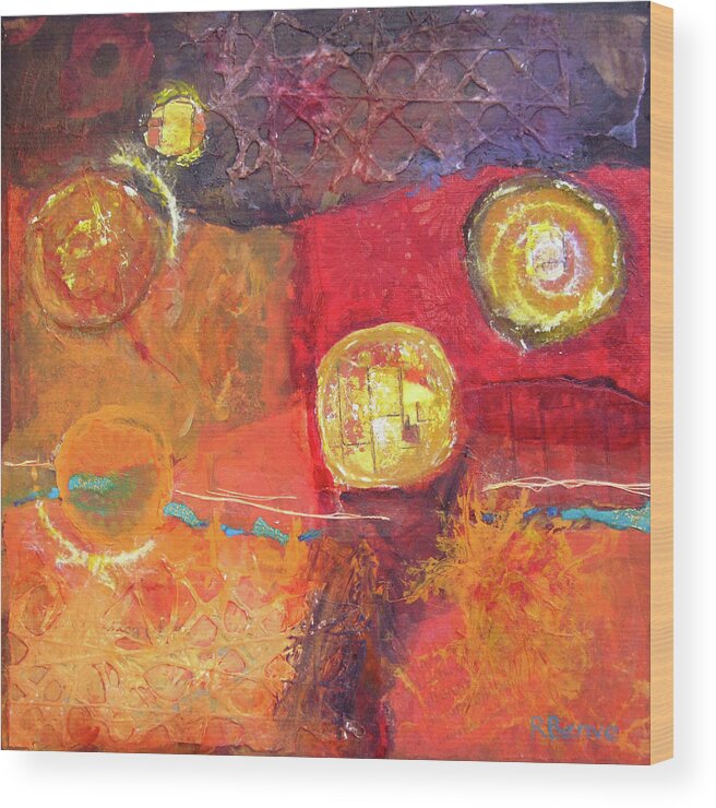 Color Wood Print featuring the painting Ancient Wisdom Mixed Media Abstract Painting by Robie Benve
