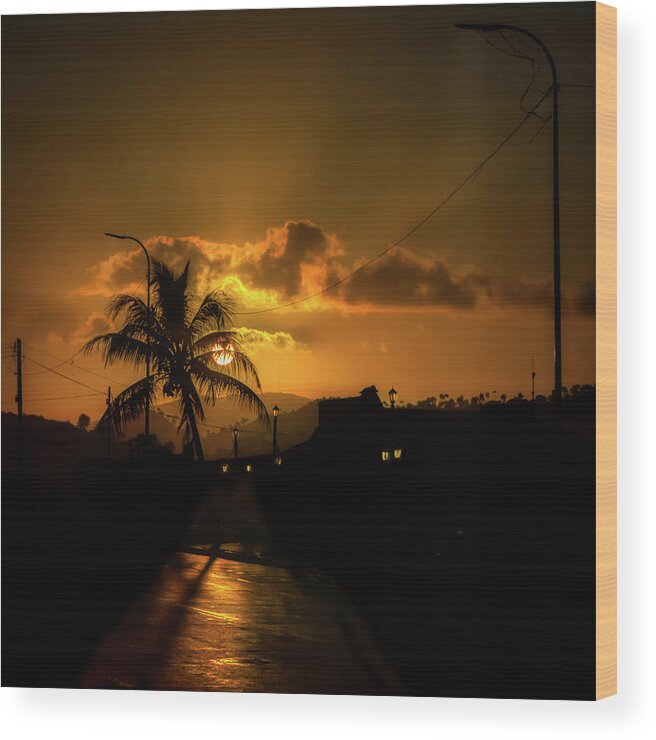 Cuba Wood Print featuring the photograph And It Is Immediately Night by Micah Offman